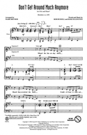 Bob Russell_Duke Ellington, Don't Get Around Much Anymore SSA Chorpartitur