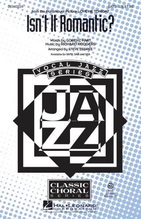 Lorenz Hart, Isn't It Romantic? SATB Chorpartitur