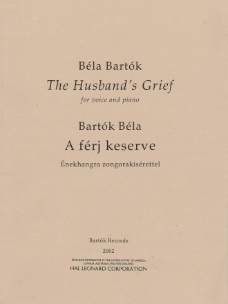The Husband's Grief (A frj keserve) for voice and piano (ung/en)