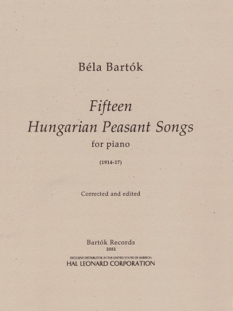 Bla Bartk, 15 Hungarian Peasant Songs Vocal Buch