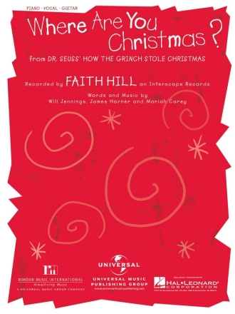 Where Are You Christmas? for piano, vocal and guitar