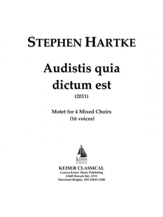 Stephen Hartke, Audistis Quia Dictum Est: Mixed Ensemble [16 Players] Partitur