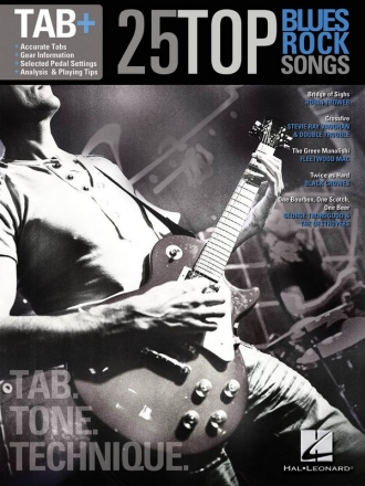 Tab+: 25 Top Blues/Rock Songs songbook vocal/guitar/tab/rock score