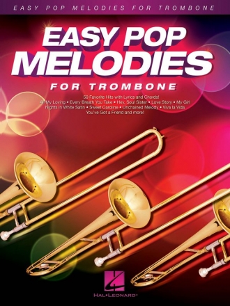 Easy Pop Melodies for trombone (with lyrics and chords)