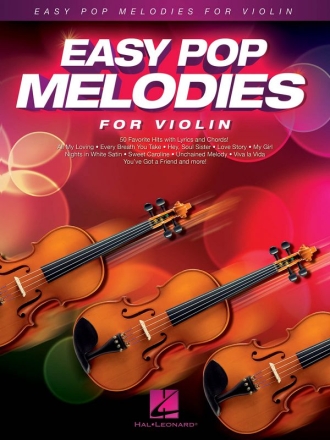 Easy Pop Melodies for violin (with lyrics and chords)