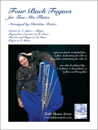 Johann Sebastian Bach Four Bach Fugues 2 Alt-Querflten Partitur und Stimmen