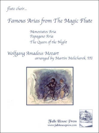 Wolfgang Amadeus Mozart Famous Arias From The Magic Flute 8 Flten Partitur und Stimmen