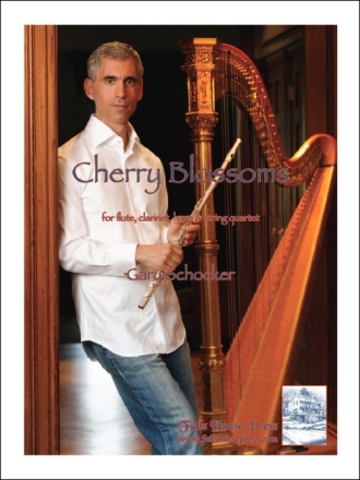 Gary Schocker Cherry Blossoms Flte, Klarinette, Harfe und Streichquartett Partitur und Stimmen