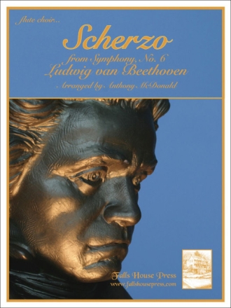 Ludwig Van Beethoven Scherzo Piccolo-Flte, 4 Flten, Alt-Querflte, Bass-Querflte und Kontrabass- Partitur und Stimmen
