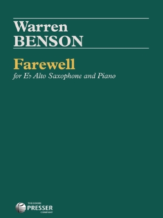 Warren Benson Farewell Alt-Saxophon und Klavier Partitur und Stimmen
