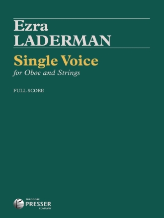 Ezra Laderman Single Voice Oboe und Streichorchester Studienpartitur
