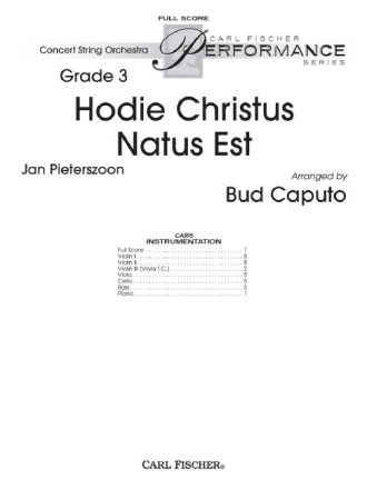 Jan Sweelinck Hodie Christus Natus Est Streichorchester Partitur