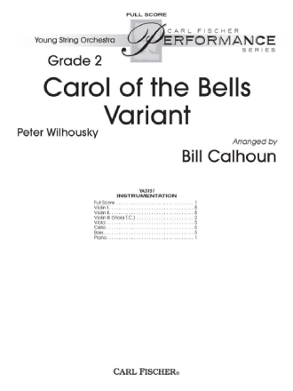 Peter Wilhousky Carol of the Bells Variant Streichorchester Partitur