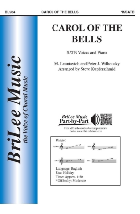 Mykola Leontovich, Peter Wilhousky Carol of the Bells Chor und Klavier Chorpartitur