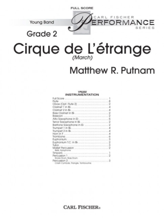 Matthew Putnam Cirque de L'trange Blasorchester Partitur