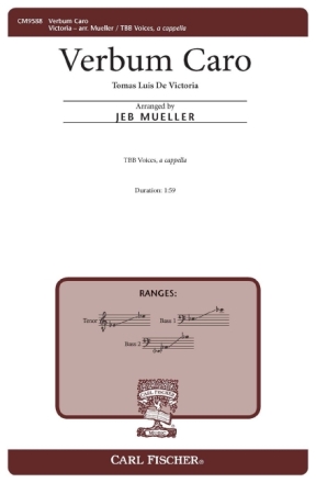 Tomas De Victoria Verbum Caro Mnnerchor Chorpartitur