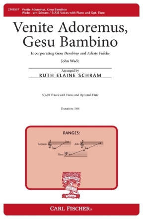 John Wade, Pietro Yon, Frederick Martin Venite Adoremus, Gesu Bambin Chor und Klavier Chorpartitur