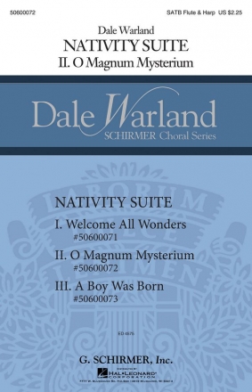 Dale Warland, Nativity Suite: No. 2 Magnum Mysterium SATB with Flute and Harp Chorpartitur
