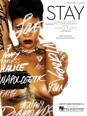 Stay for piano/vocal/guitar single sheet
