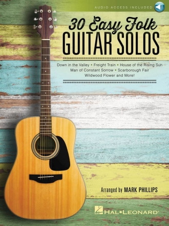 30 Easy Folk Guitar Solos (+Online Audio) for guitar