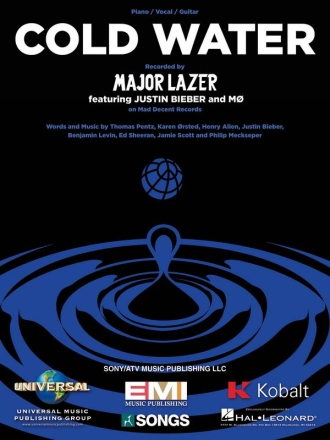 Cold Water Piano, Vocal and Guitar Blatt