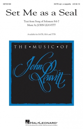 Set Me as a Seal SATB a Cappella Chorpartitur