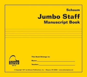 Jumbo Staff Manuscript Book Klavier Buch