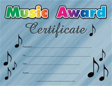 Music Award Certificate Klavier Buch