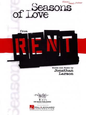 Seasons of Love (from Rent) Piano and Vocal Blatt