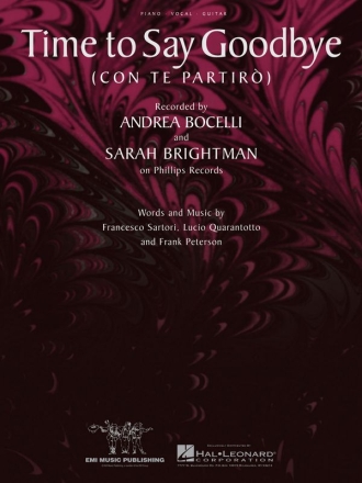 Time to Say Goodbye (Con te partir) for piano, vocal and guitar Einzelausgabe