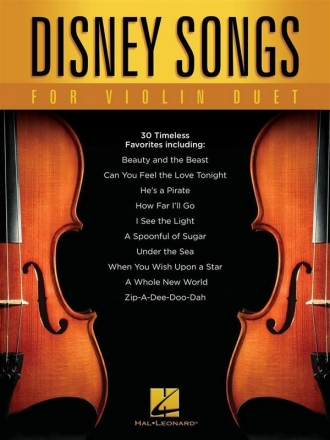 Disney Songs for Violin Duet: for 2 violins score
