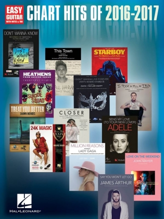Chart Hits of 2016/2017: for guitar/tab (with lyrics and chords)