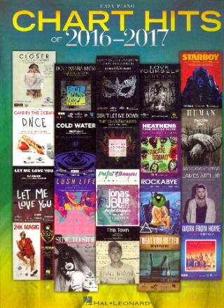 Chart Hits of 2016/2017 for easy piano (with lyrics and chords)