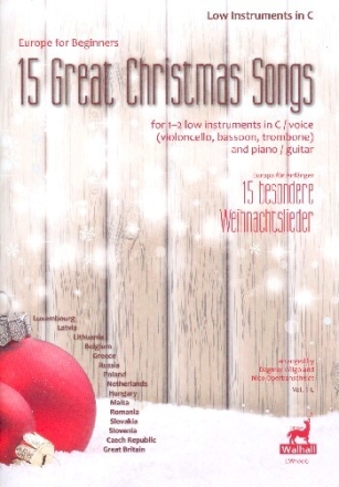 15 besondere Weihnachtslieder f�r 1-2 tiefe Instrumente in C (Stimmen) und Klavier (Gitarre) Partitur und Spielpartitur Soloinstrumente