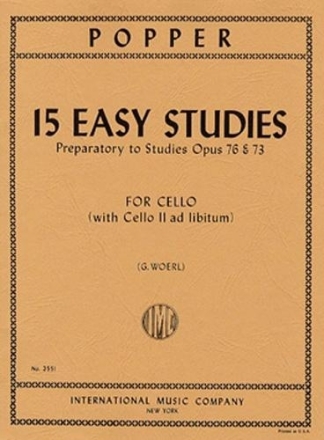 15 easy Studies in the first Position for violoncello 