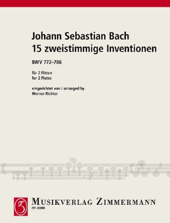 15 Zweistimmige Inventionen BWV772-786 f�r 2 Fl�ten