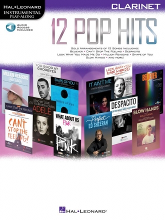 12 Pop Hits (+audio online) for clarinet