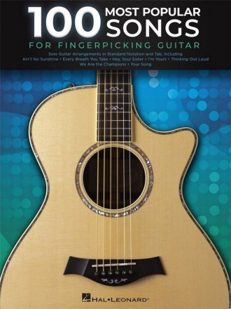 100 Most Popular Songs  for Fingerpicking Guitar Songbook