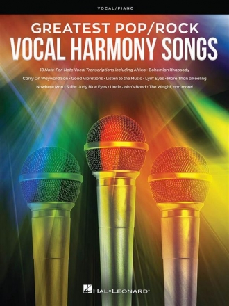 Greatest Pop/Rock Vocal Harmony Songs songbook piano/vocal/guitar
