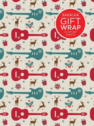 Wrapping Paper - Guitars & Reindeer Theme  Geschenkpapier