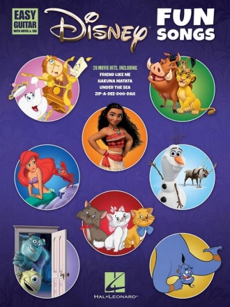 Disney Fun Songs  for easy guitar with tab and lyrics Songbook