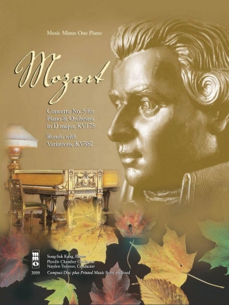 Wolfgang Amadeus Mozart, Concerto No. 5 in D Major, KV175 Klavier Buch + 2 CDs