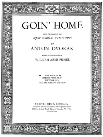 Antonin Dvorak Goin' Home Gesang und Klavier Vokalpartitur