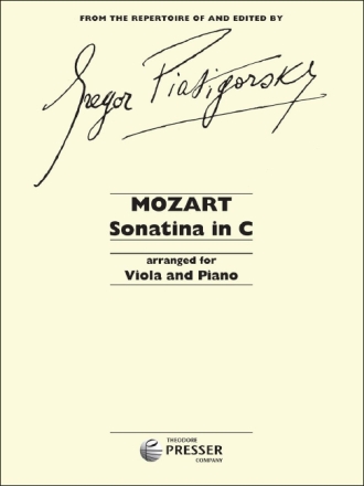Wolfgang Mozart Sonatina In C Major Viola und Klavier Klavierauszug mit Solostimme