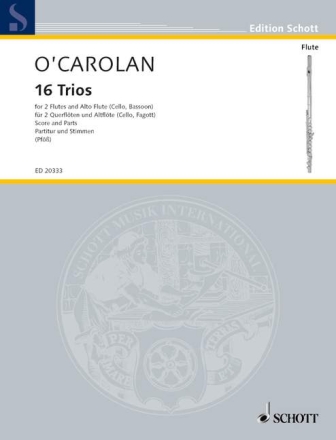 16 Trios f�r 2 Fl�ten und Altfl�te (Violoncello/Fagott) Partitur und Stimmen