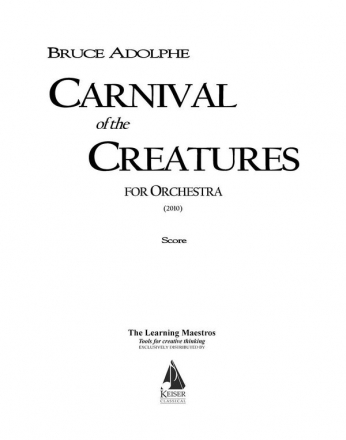 Bruce Adolphe, Carnival of the Creatures Orchestra Partitur