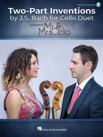 Two-Part Inventions by J.S. Bach for Cello Duet (+Online Audio) for 2 cellos score and parts