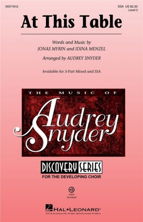 Idina Menzel, At This Table SSA Choral Score