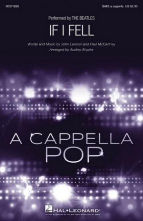 John Lennon_Paul McCartney, If I Fell SATB a Cappella Chorpartitur
