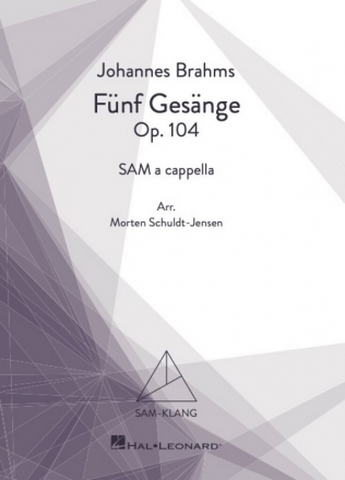 Fnf Gesnge op.104 for mixed choir (SAM) a cappella choral score